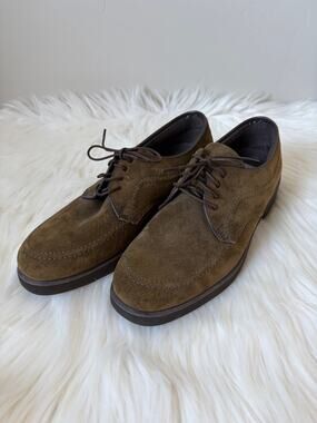 New Women’s Hush Puppies Brown Suede Oxford Dress Shoes Comfort Low Heel- Sz 7M
